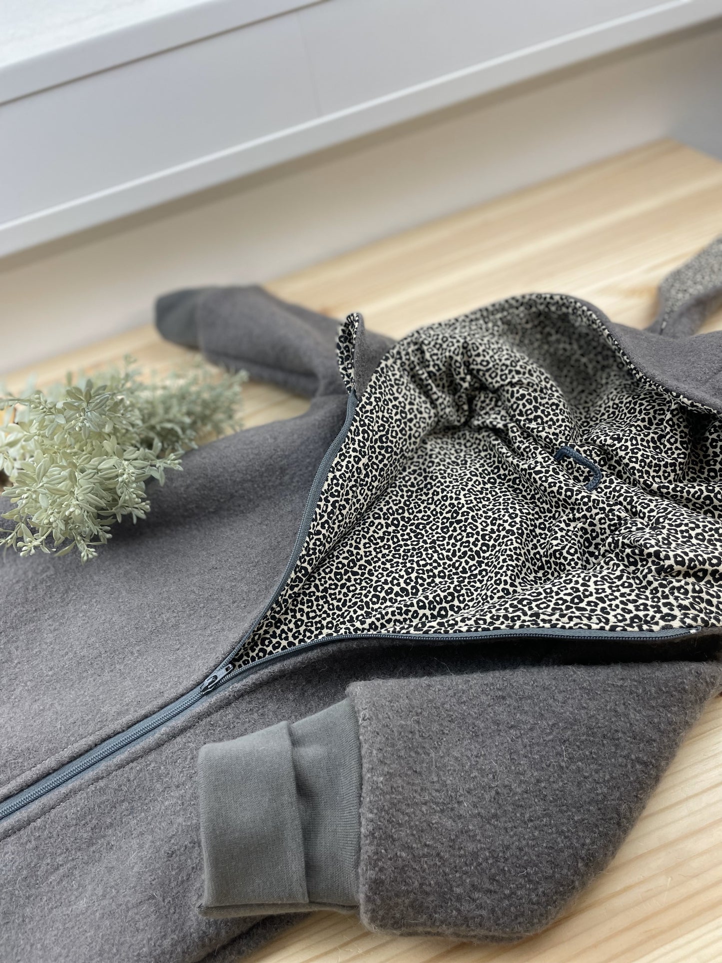 Wollwalkjacke Taupe Leo dunkel