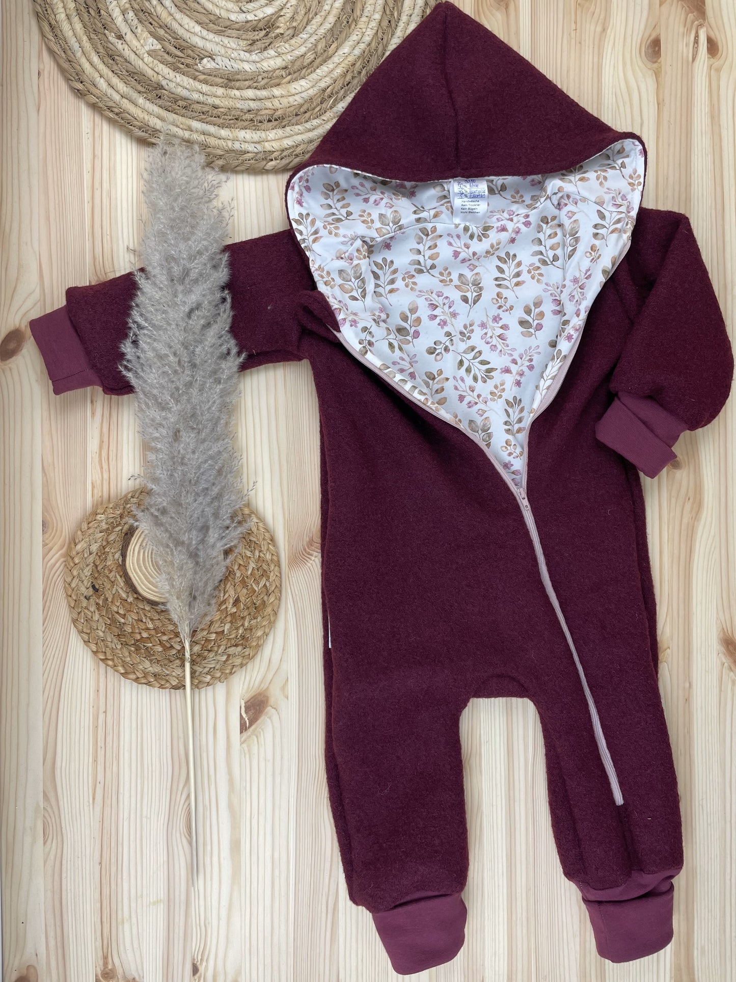 Robustoverall Bordeaux-Rot Mauve Blätter