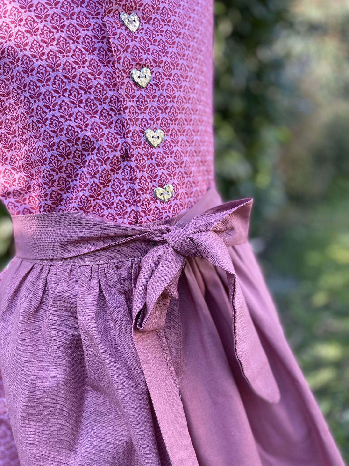 Kinderdirndl Retro Blumen Pink